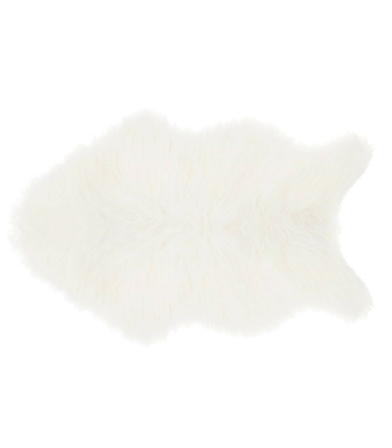 Tapis enfant fourrure blanche 90 x 60 cm