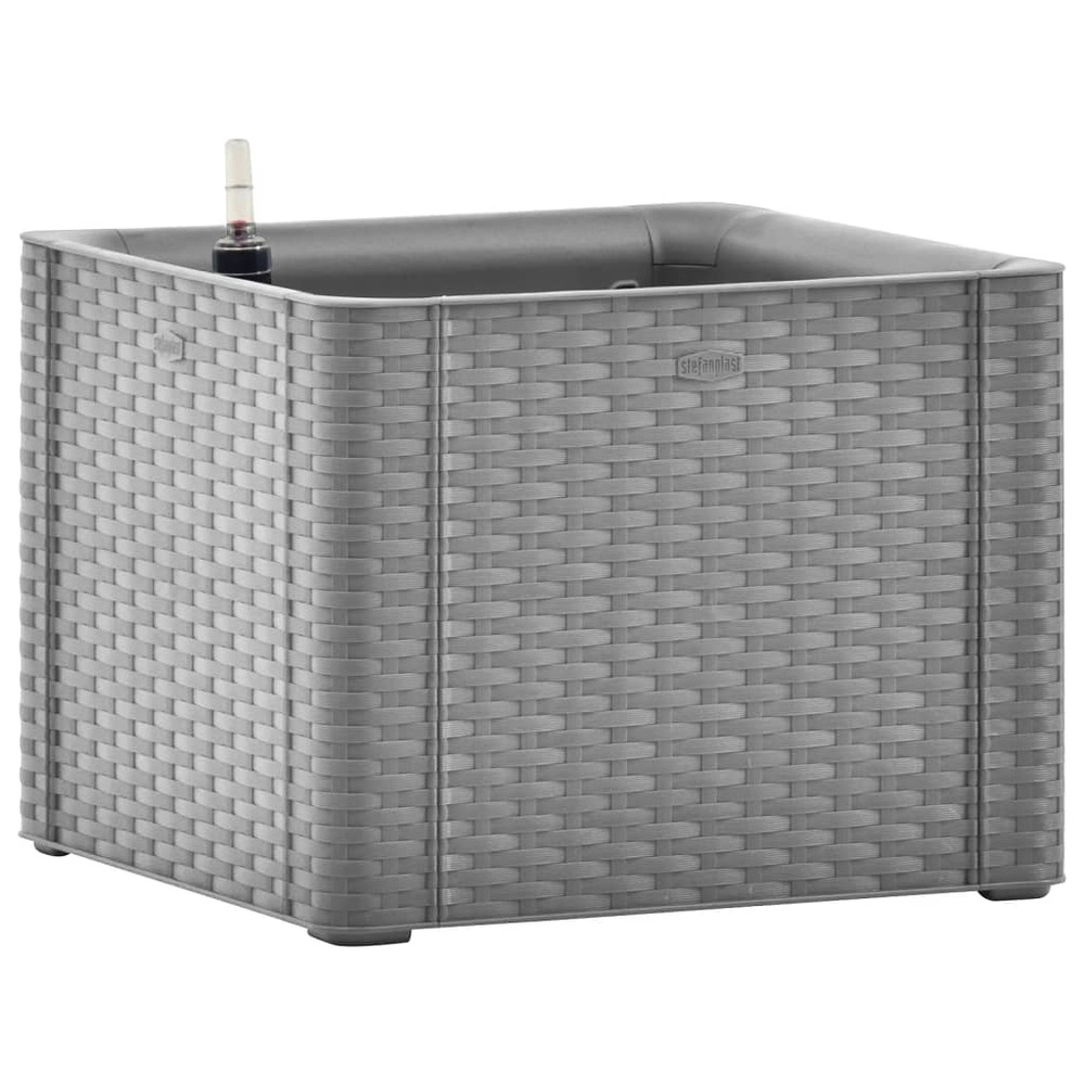 Jardinière bac lit surélevé plantes fleurs terrasse jardin de jardin avec système d'arrosage 43 x 43 x 33 cm gris