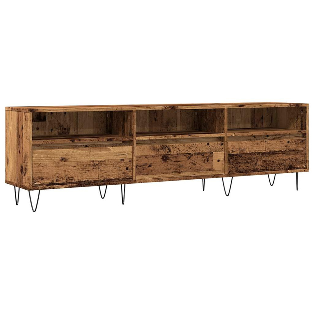 Meuble tv vieux bois 150x30x44,5 cm bois d'ingénierie