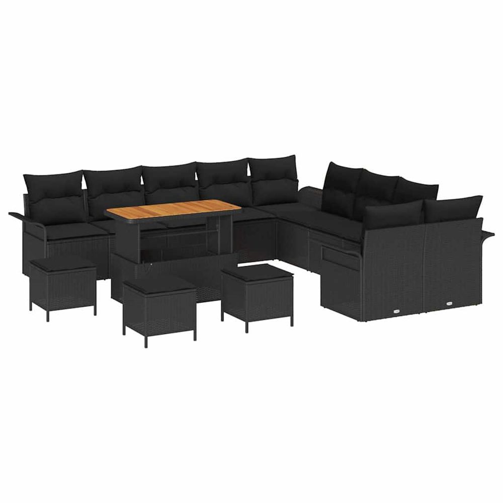 Ensemble de canapé de jardin 14 pc 13-nombre de places noir