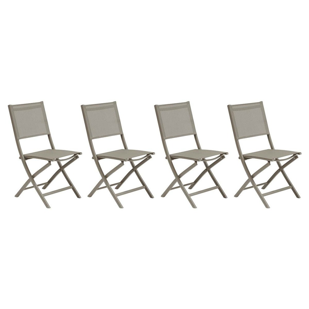 Lot de 4 chaises de jardin essentia pliables noisette