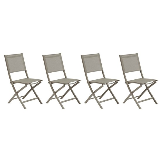 Lot de 4 chaises de jardin essentia pliables noisette