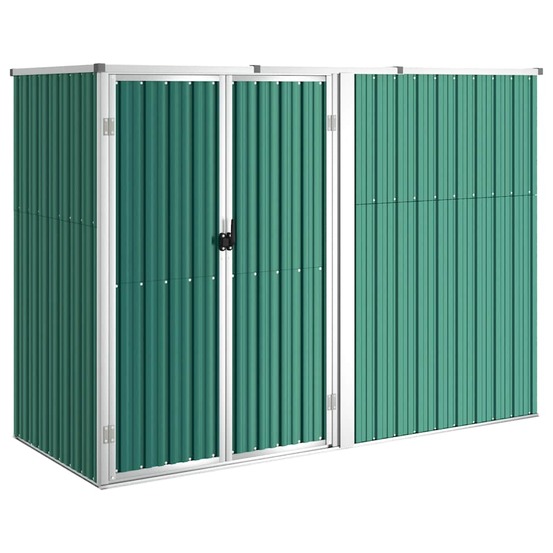 Abri à outils de jardin vert 225x89x161 cm acier galvanisé