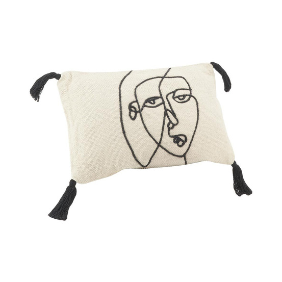 Coussin en coton visage 50 x 30 cm