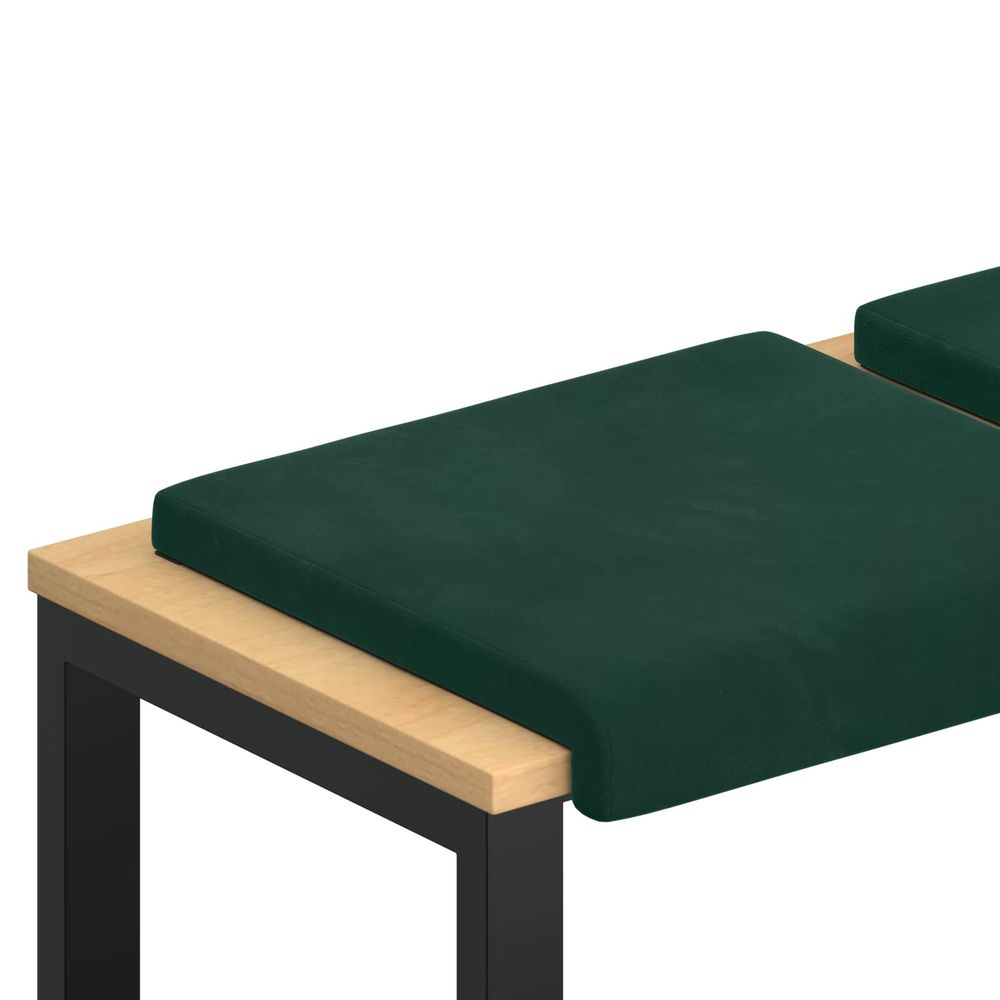 Coussin de banc 4 pc velours vert foncé profondeur 35 cm