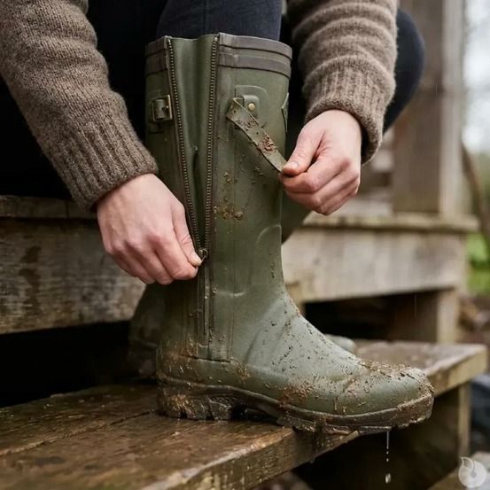 Bottes teamwood alaska zippées caoutchouc kaki 39 à 47