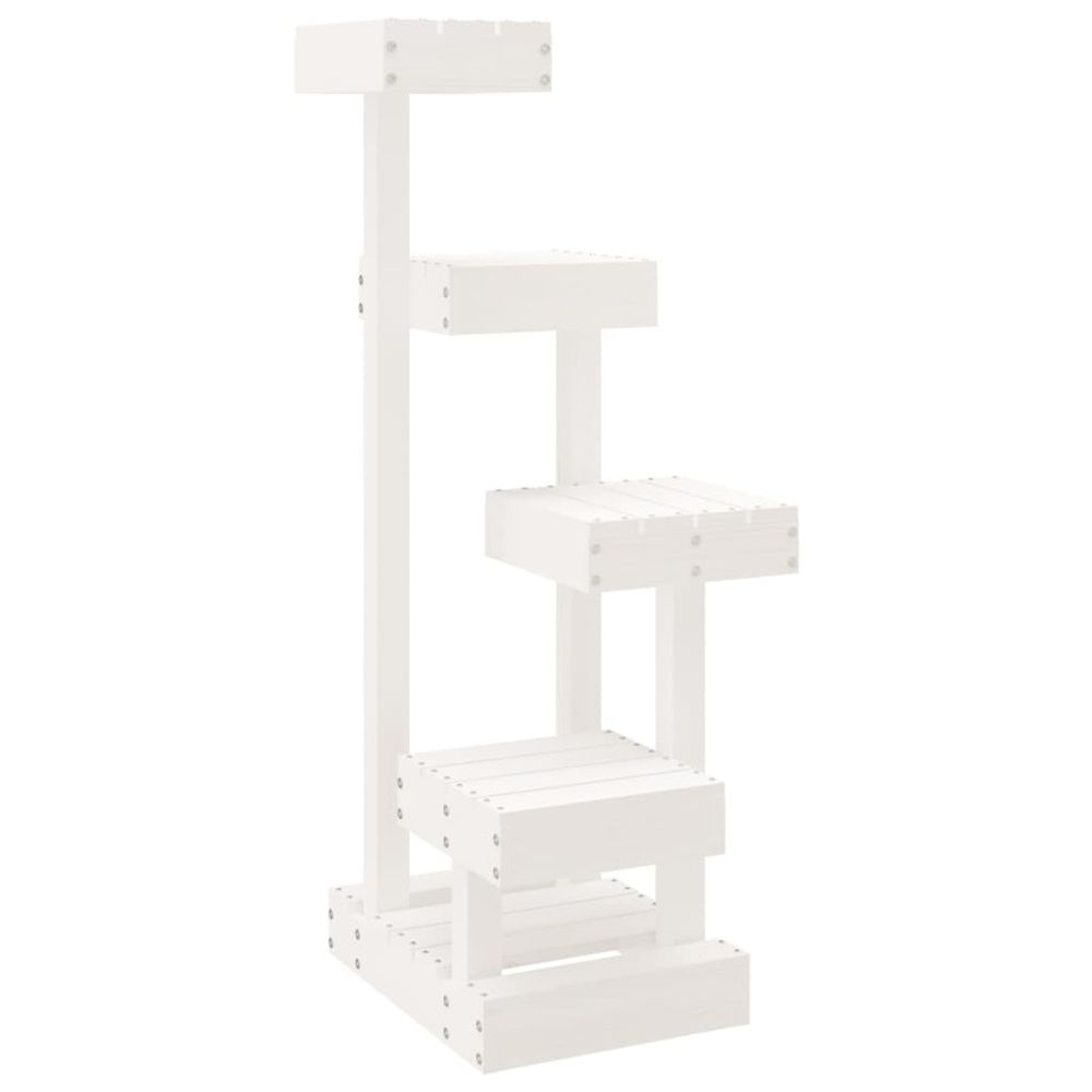 Arbre à chat blanc 45,5x49x103 cm bois de pin massif