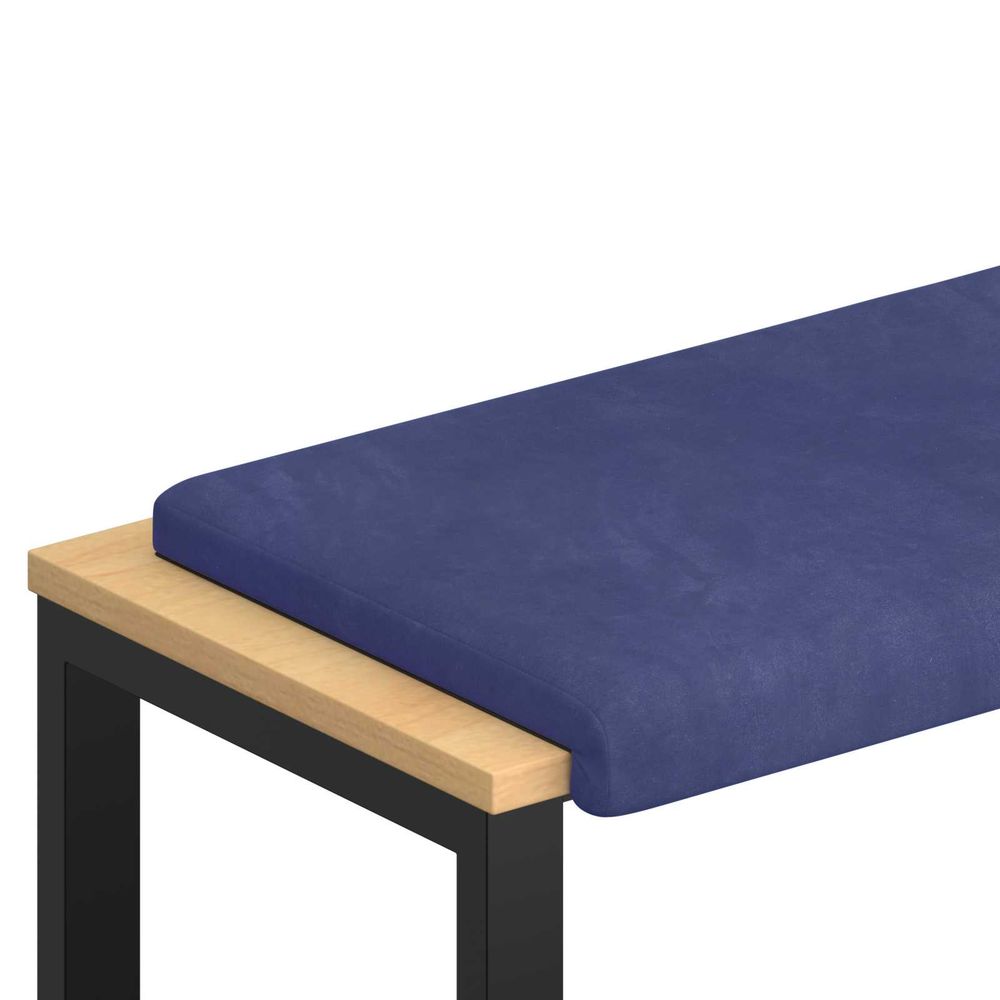 Coussin de banc velours bleu police profondeur 35 cm