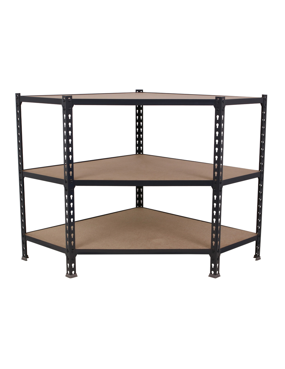 Etagère légère sans vis maderclick corner 3/500 900 antracite/bois antracite/bois 900x900x500 - simonrack