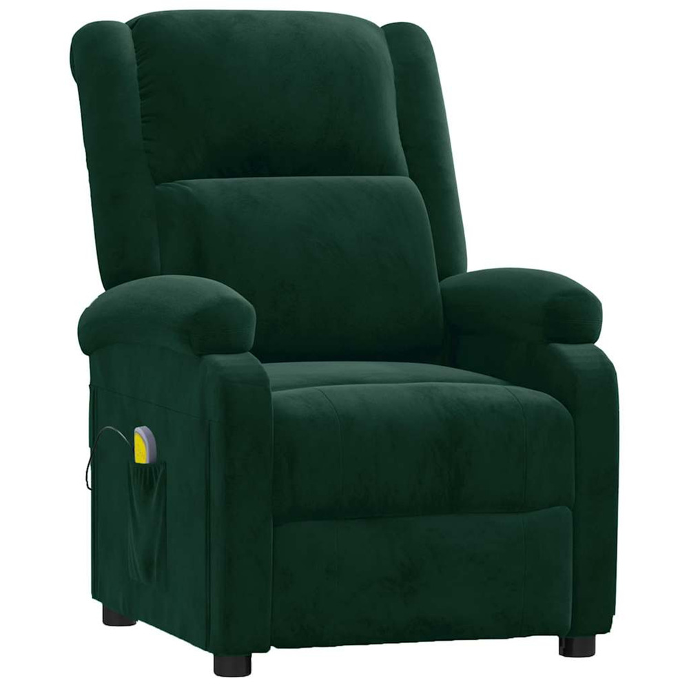 Fauteuil de massage vert foncé velours