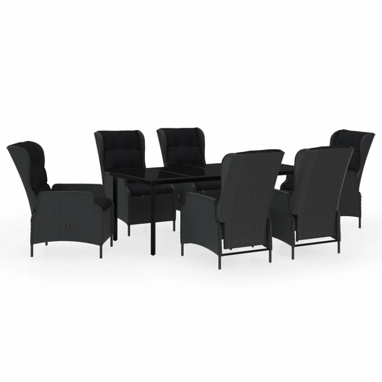 Ensemble à manger de jardin 7 pcs gris foncé