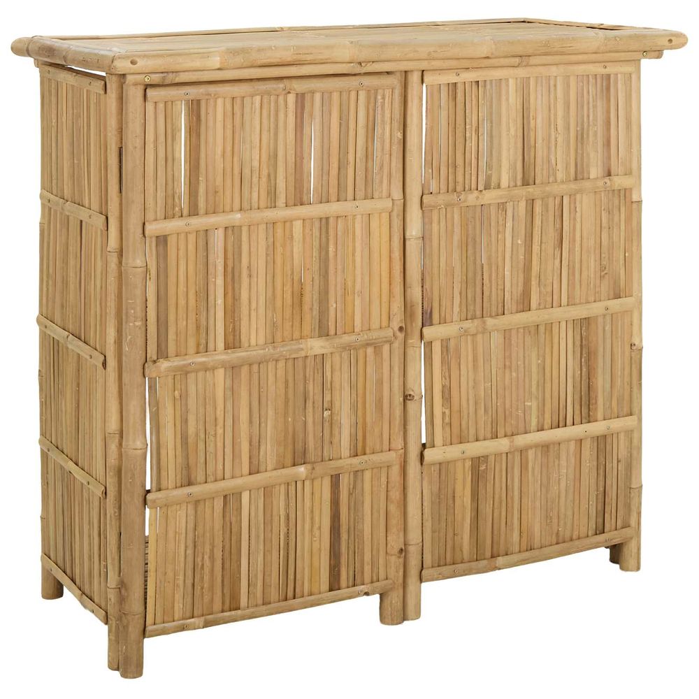 Table de bar extérieure naturel 115 x 55 x 105 cm bambou
