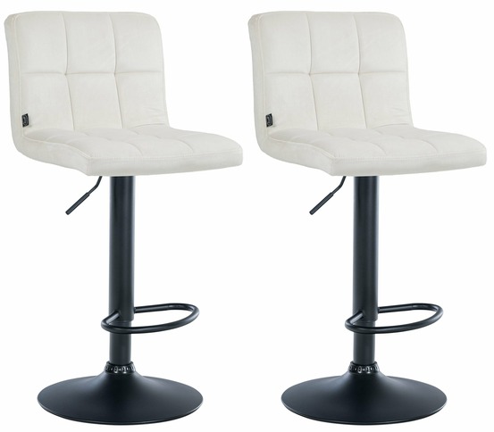 Lot de 2 tabourets de bar peru velours noir