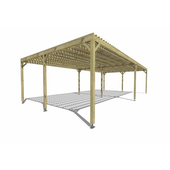 Pergola bois • 10m x 5m • indépendante • sens largeur • lattage bois • livraison comprise