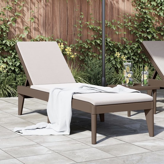 Chaise longue marron 186x60x29 cm pp