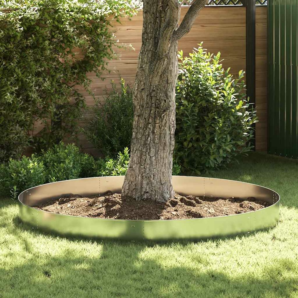 Clôture de pelouse 10 pcs acier galvanisé 100x20 cm