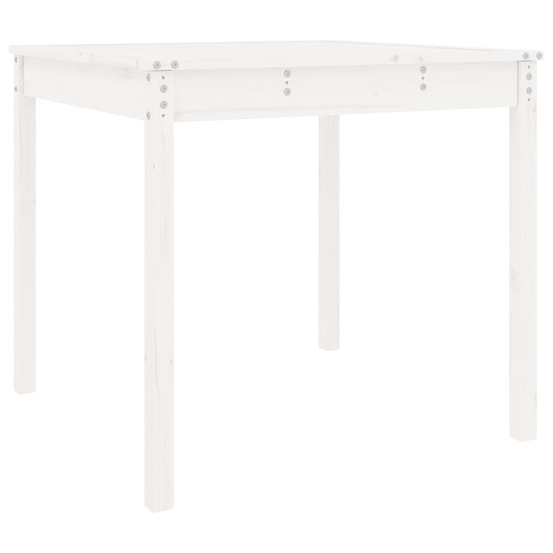 Table de jardin blanc 82,5x82,5x76 cm bois massif de pin