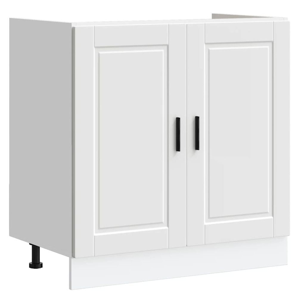 Meuble bas pour évier porto blanc 80x46x81,5 cm bois ingénierie
