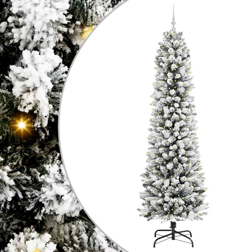 Sapin de noël artificiel blanc 240 cm pvc, métal et plastique