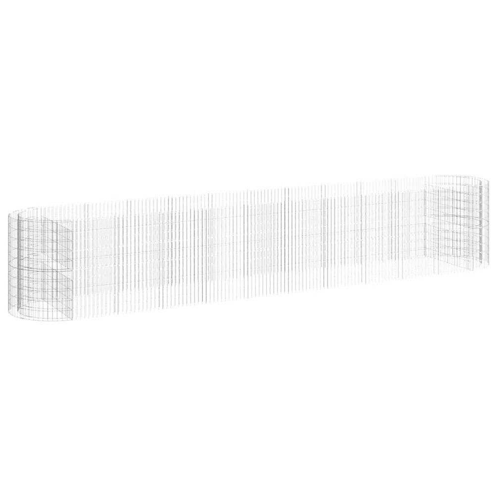 Lit surélevé à gabion fer galvanisé 600x100x100 cm