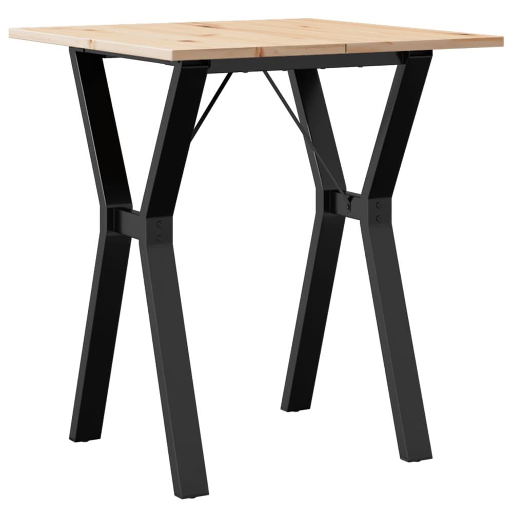 Table à manger cadre en y 60x60x75 cm bois de pin massif acier