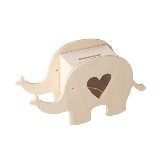 Tirelire en bois eléphant à customiser