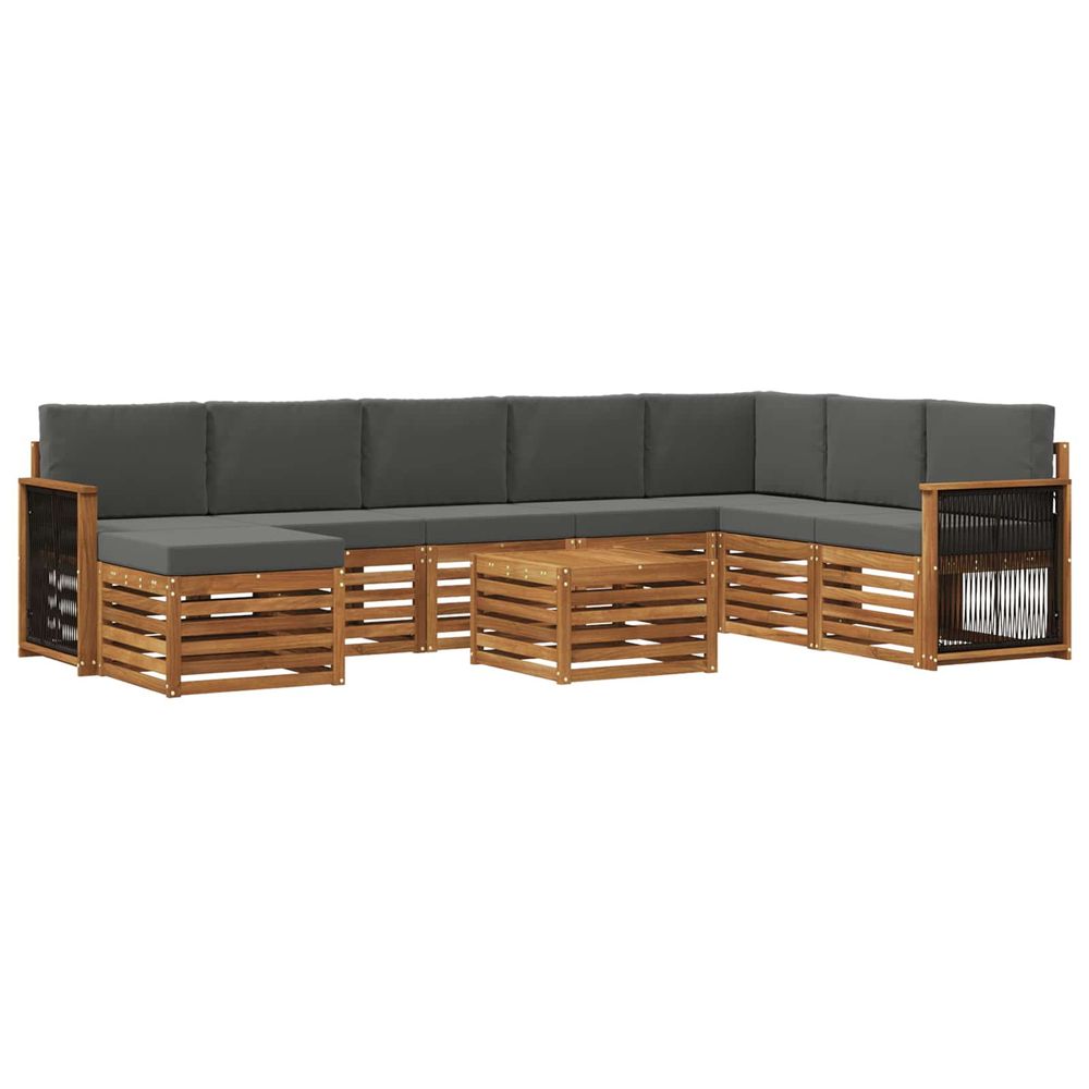 Ensemble de canapés d'extérieur 7 pc naturel et anthracite