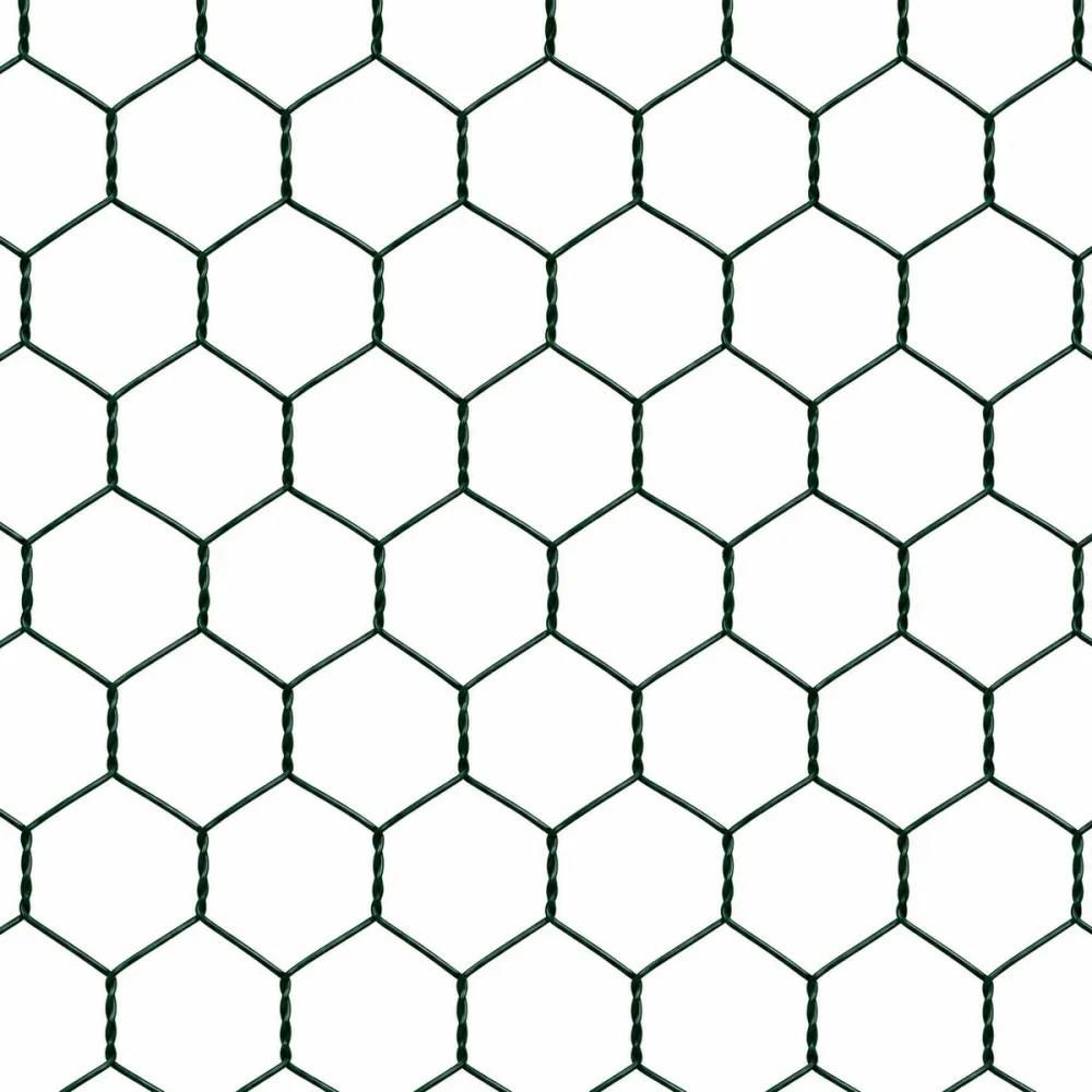 Grillage maille hexagonale 25mm plastifié vert hauteur de 1.5 m