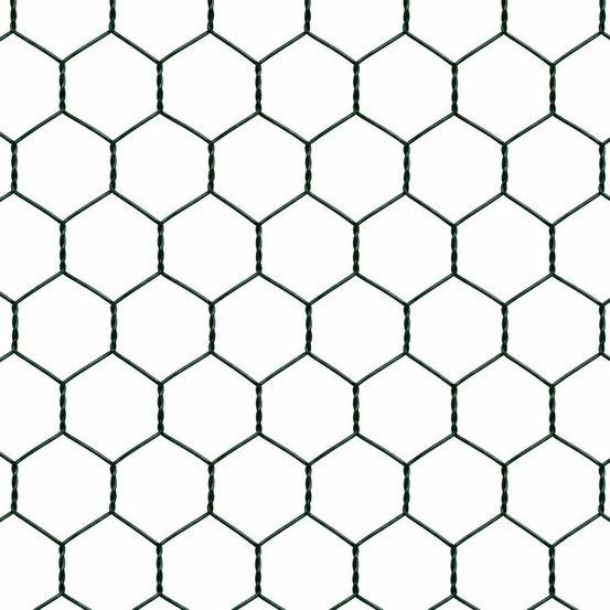Grillage maille hexagonale 25mm plastifié vert hauteur de 1.5 m