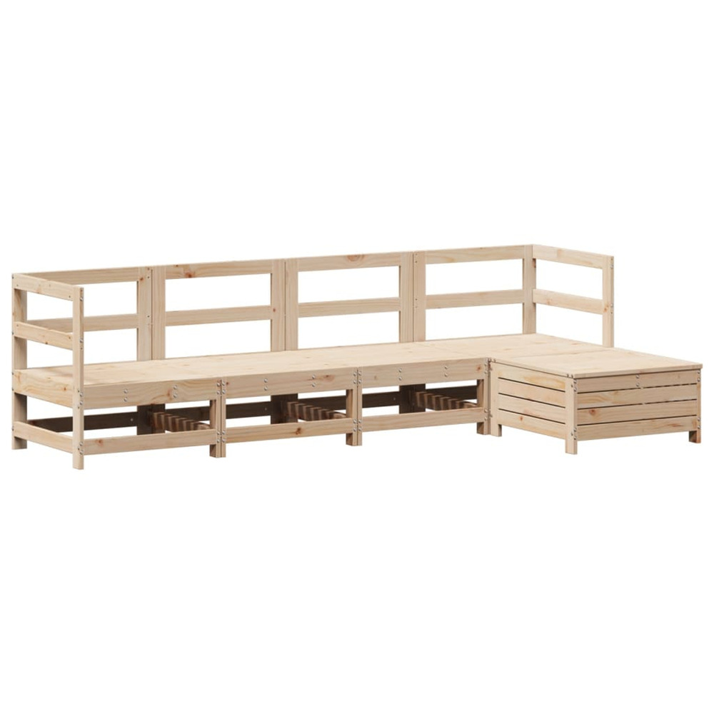 Salon de jardin 5 pcs bois de pin massif