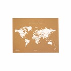 Carte du monde en liège - woody map natural world / 60 x 45 cm / blanc / sans cadre