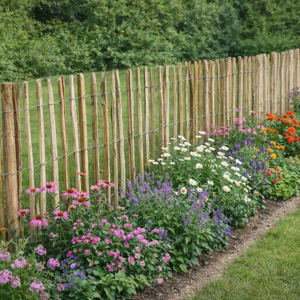 Ganivelle en châtaignier naturel - 10m x 1,2m - espacement 6-7cm