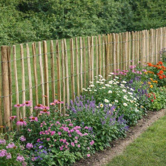 Ganivelle en châtaignier naturel - 10m x 1,2m - espacement 6-7cm