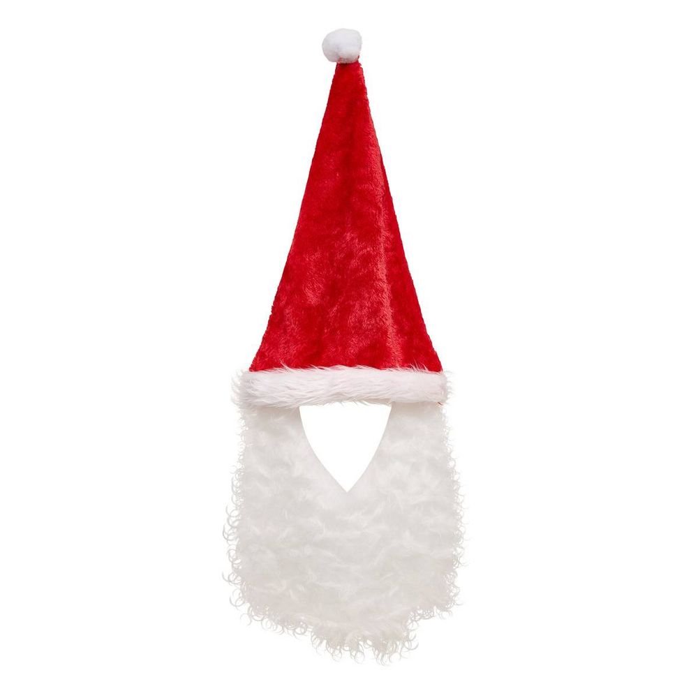 Chapeau et barbe de noël traditionnels pour adulte