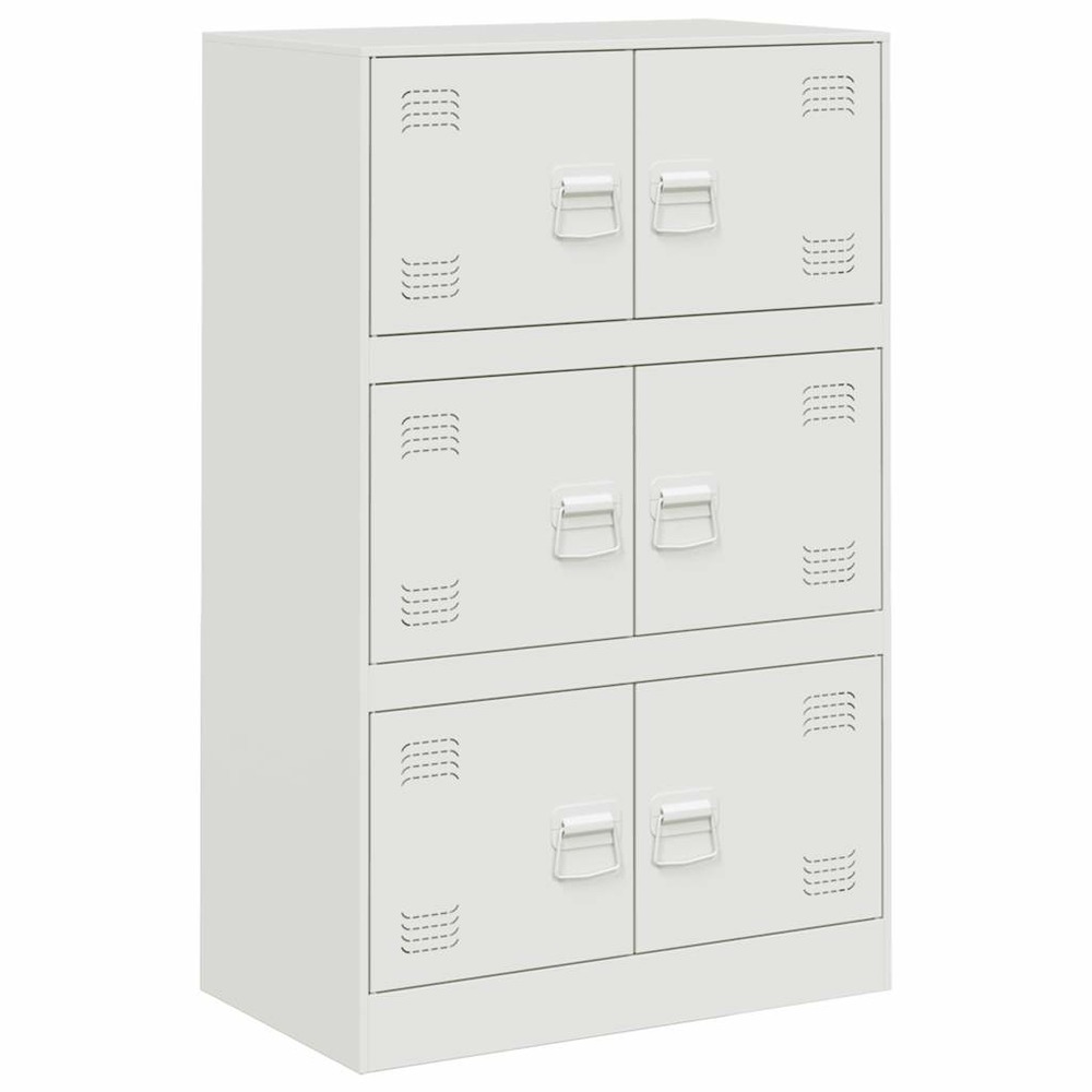 Buffet bahut commode armoire meuble de rangement organisateur cuisine salle de séjour salon 67 x 39 x 107 cm acier blanc 02_0