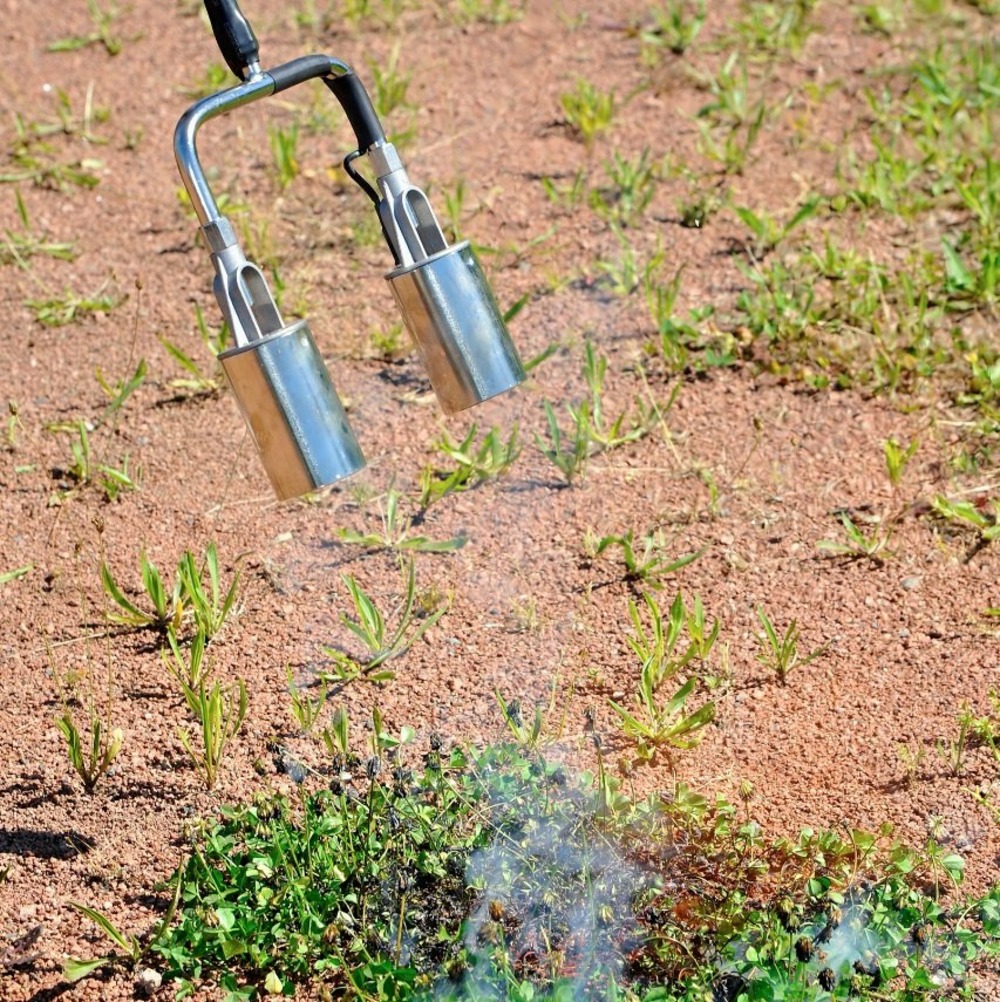 Désherbeur thermique à gaz 2 brûleurs en métal et plastique