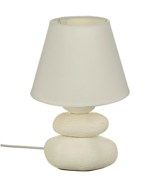 Lampe à poser en céramique striée forme galet h 30 cm