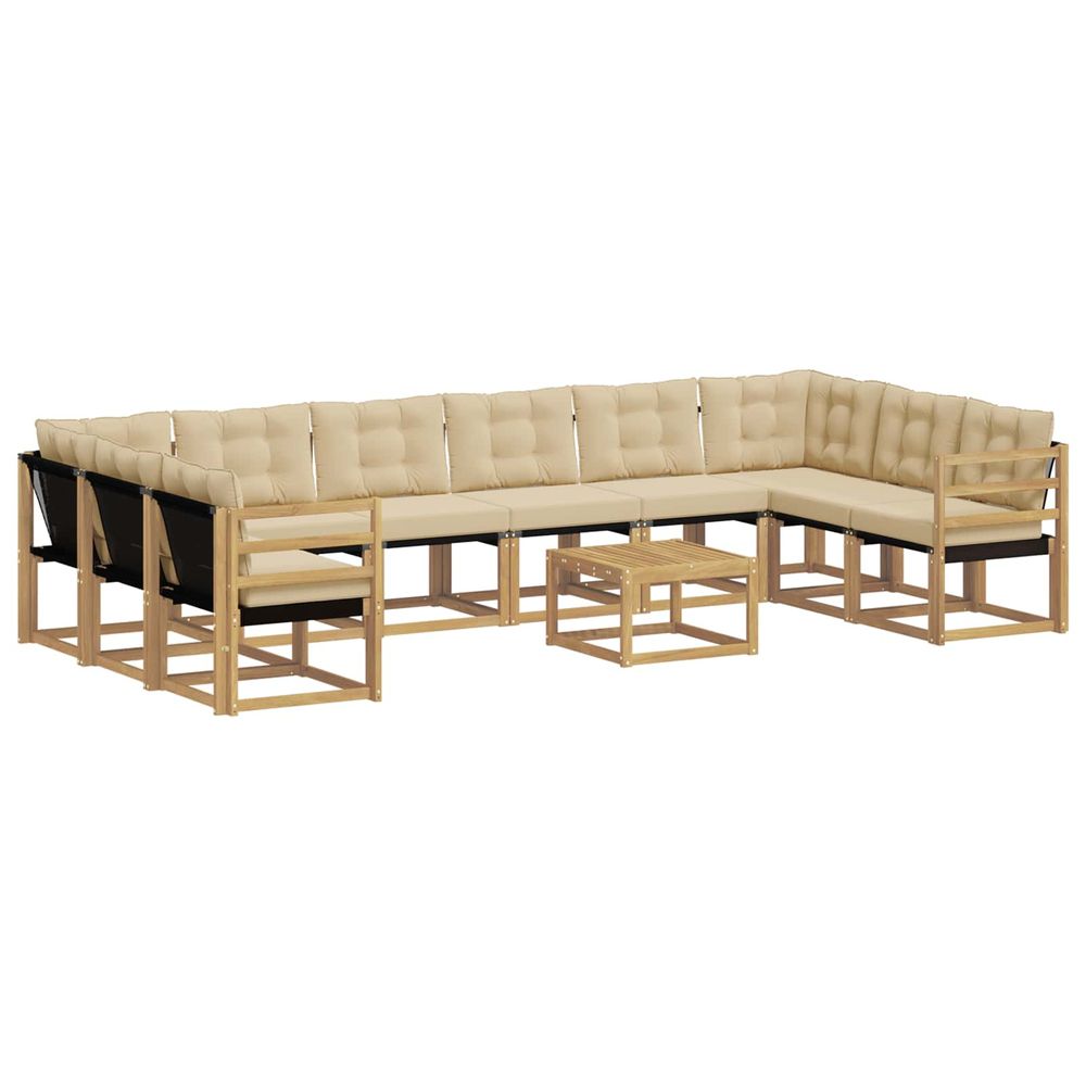 Ensemble de canapés d'extérieur 11 pc blanc et beige