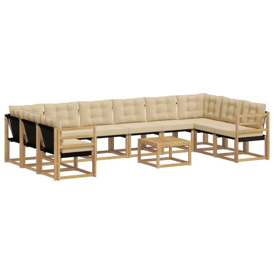 Ensemble de canapés d'extérieur 11 pc blanc et beige