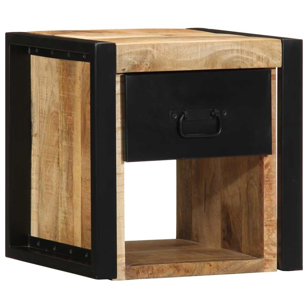 Table de chevet 40x35x40 cm bois brut massif de manguier