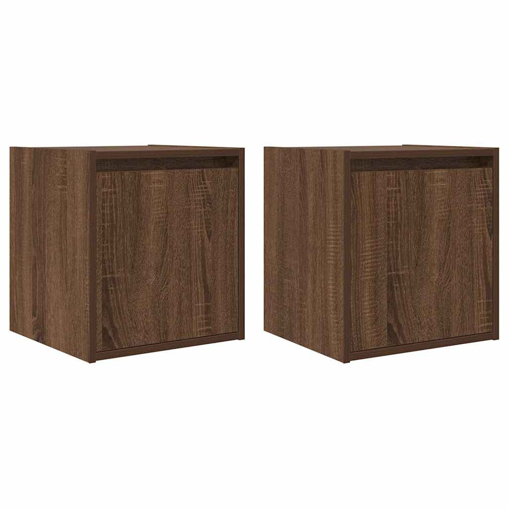 Tables de chevet murales 2 pcs chêne marron 38x34x40 cm