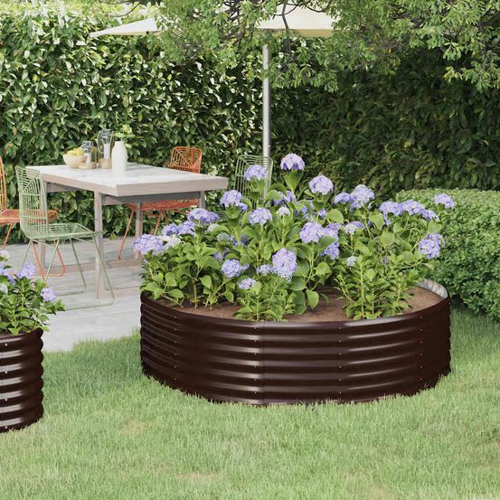 Lit surélevé de jardin acier galvanisé marron