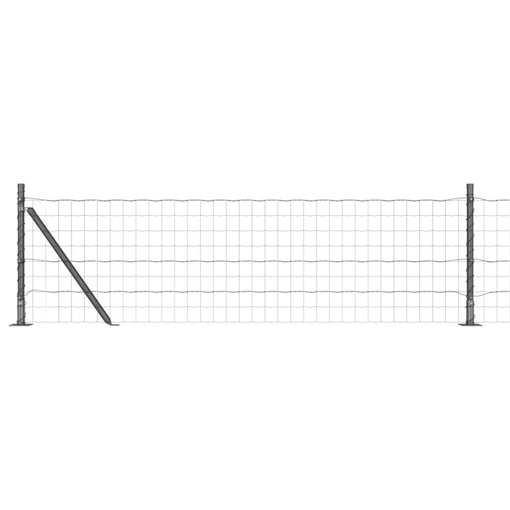 Clôture euro avec base en béton 25 x 0,6 m gris maille