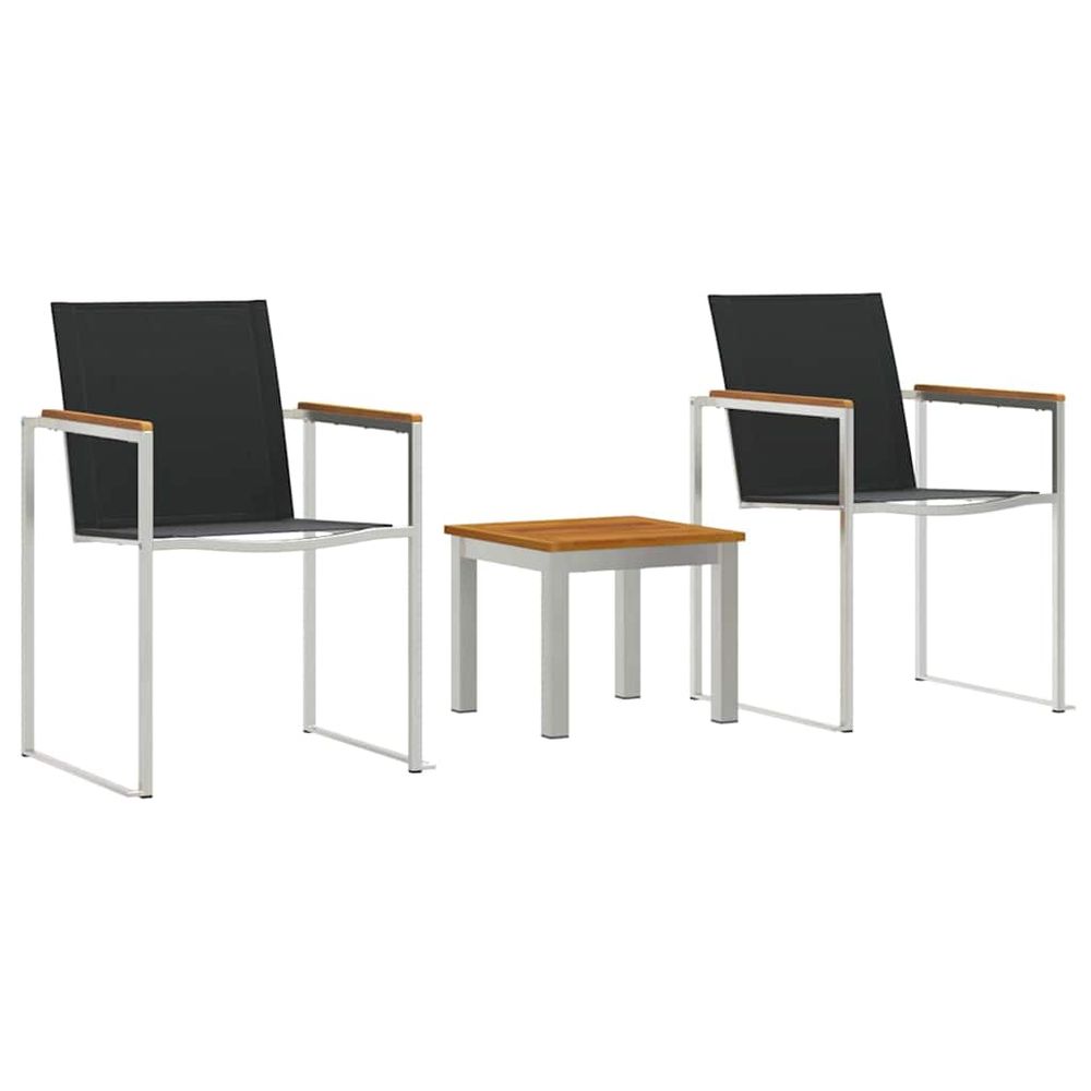 Ensemble de salle à manger pour jardin 3 pc marron et noir