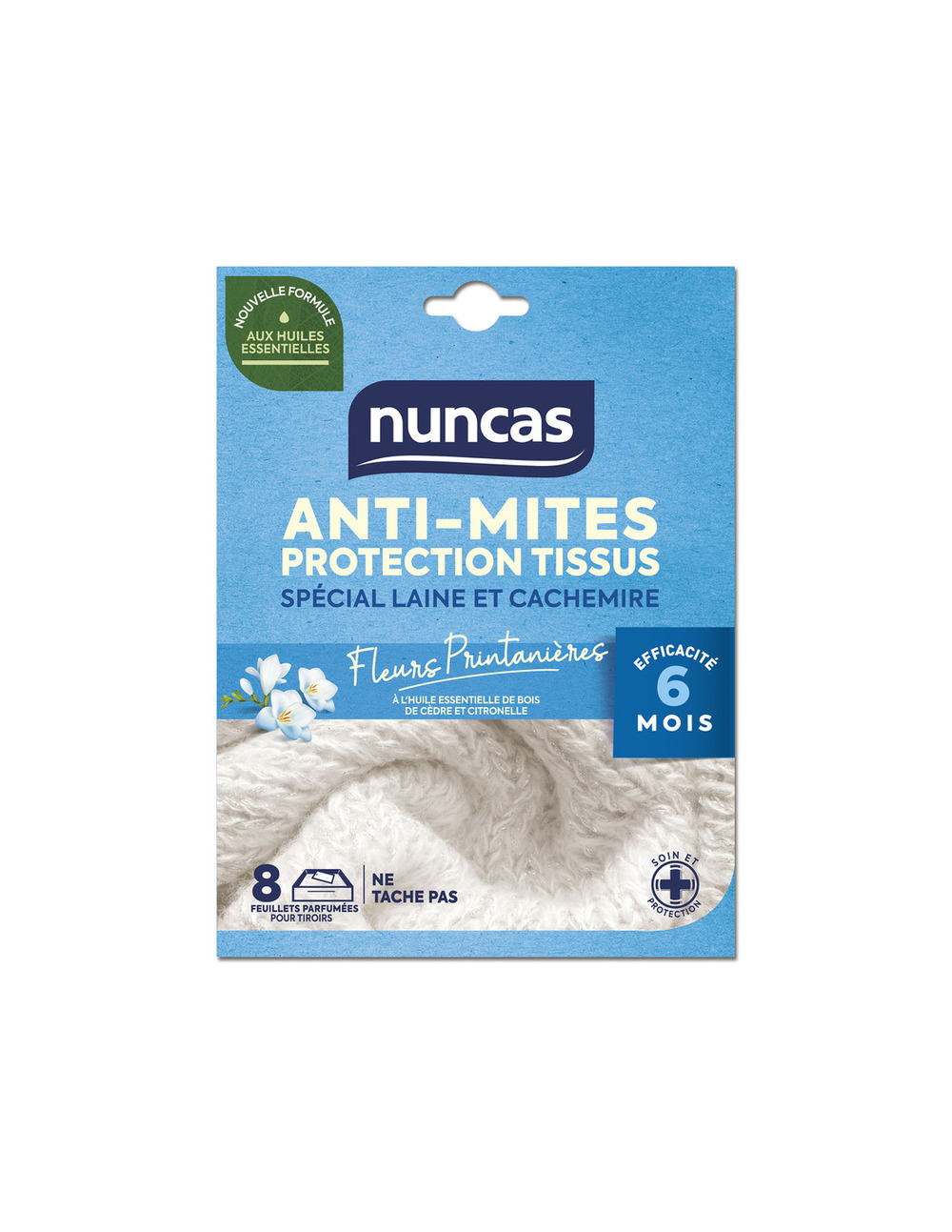 Anti-mites tiroirs protection tissus 8 feuillets - nuncas