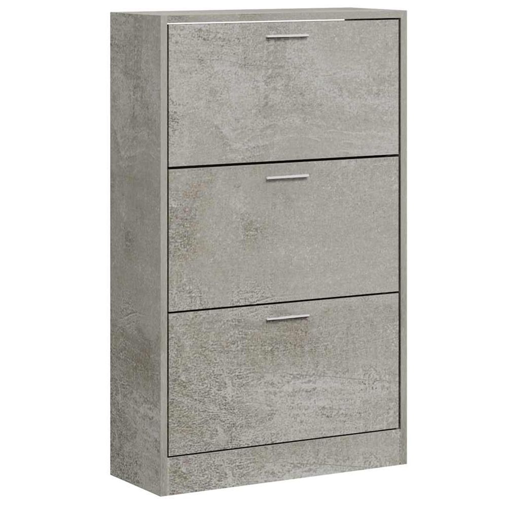 Armoire à chaussures gris béton 63x24x103 cm bois d'ingénierie
