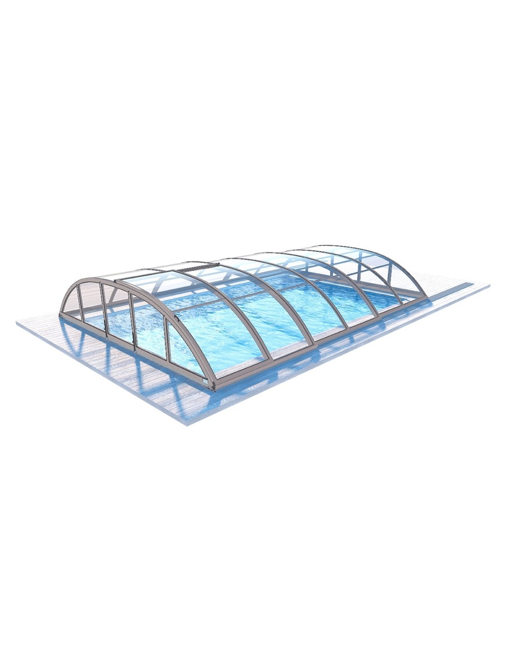 Abri de piscine horizon pour les modèles 6,20x3 m - bas87, bas787 - polycarbonate massif 3 mm - couleur ral7037 gris