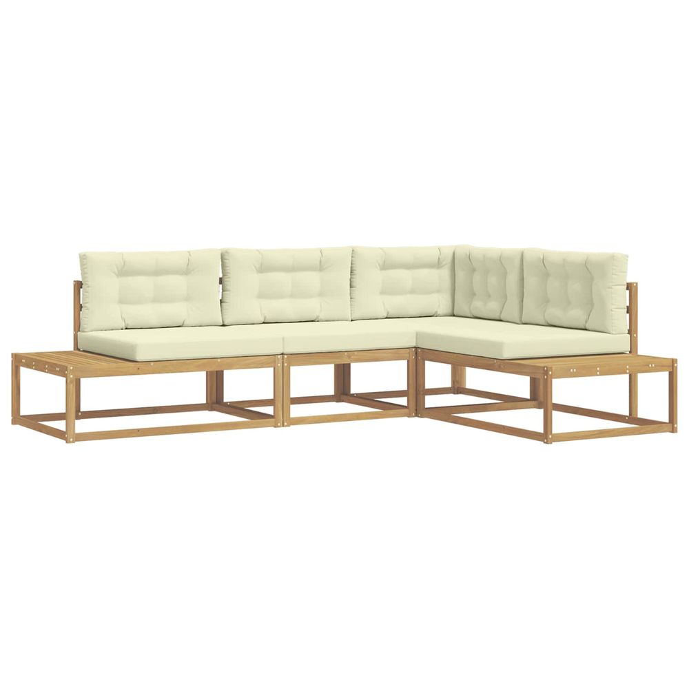 Ensemble de canapés d'extérieur 4 pc 4 place polyester blanc