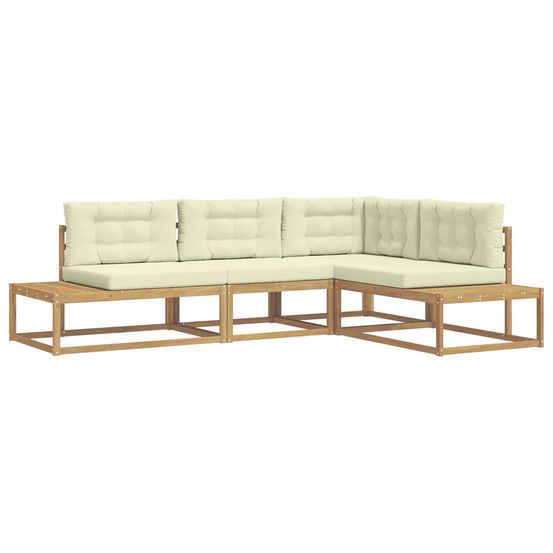 Ensemble de canapés d'extérieur 4 pc 4 place polyester blanc