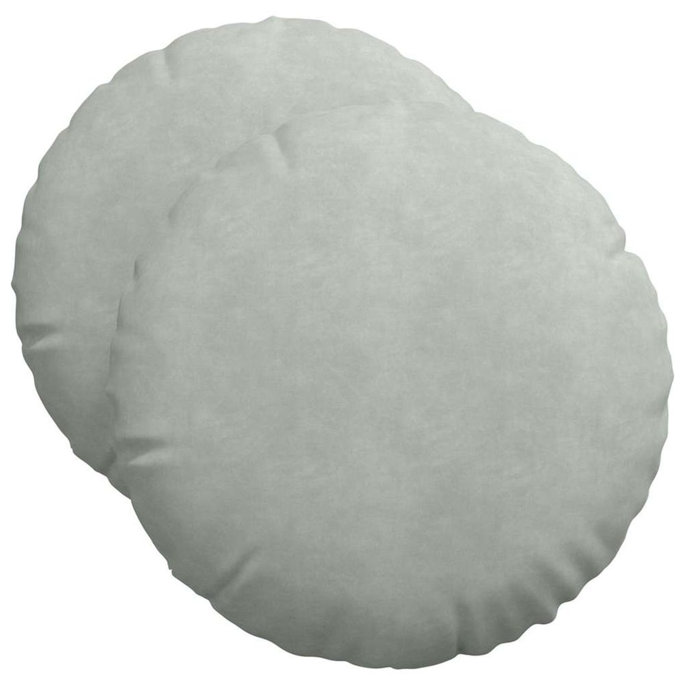 Coussins de siège 2 pc velours gris clair ø50 x 19 cm